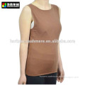 Blend Cashmere Yarn Woman Sweater Vest, Ladies Brown Wool Vest